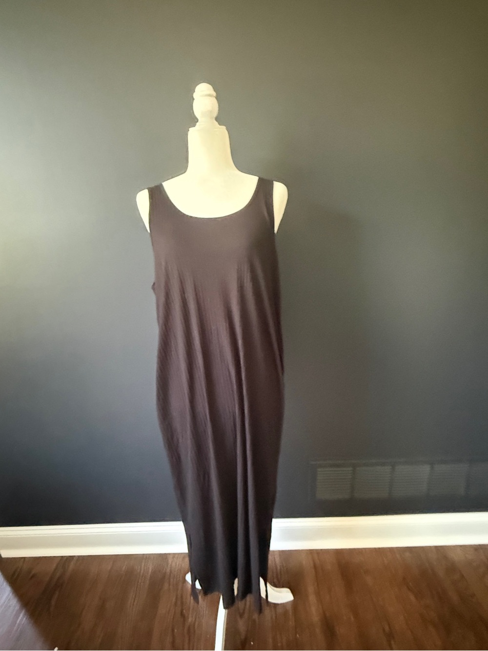 H&M Black Maternity Rib Tank Maxi Dress